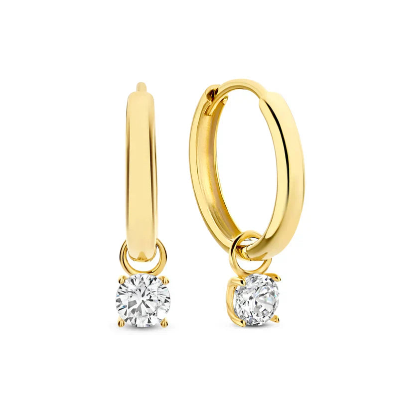 Set de Boucles d'oreilles avec Pierre Larmes de Lune | Or