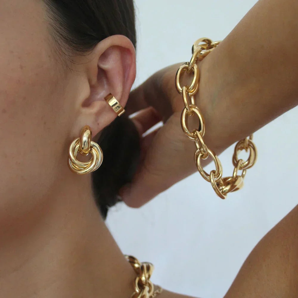 Boucles d'oreilles Statement Entrelacées | Or