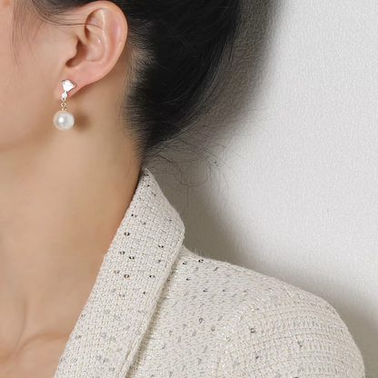 Boucles d'oreilles Élégance™ | Perles argentées raffinées