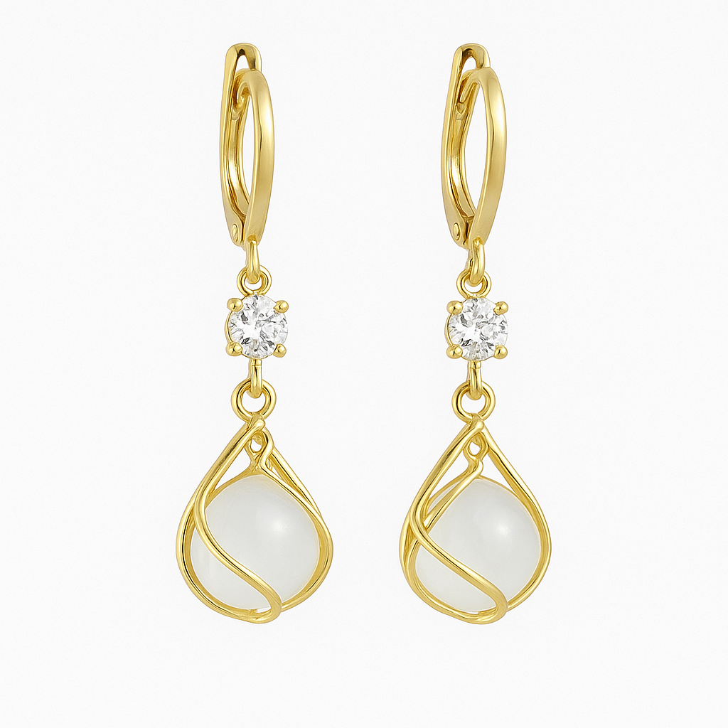 Boucles d'oreilles Opale™ | Élégance en fil d'or