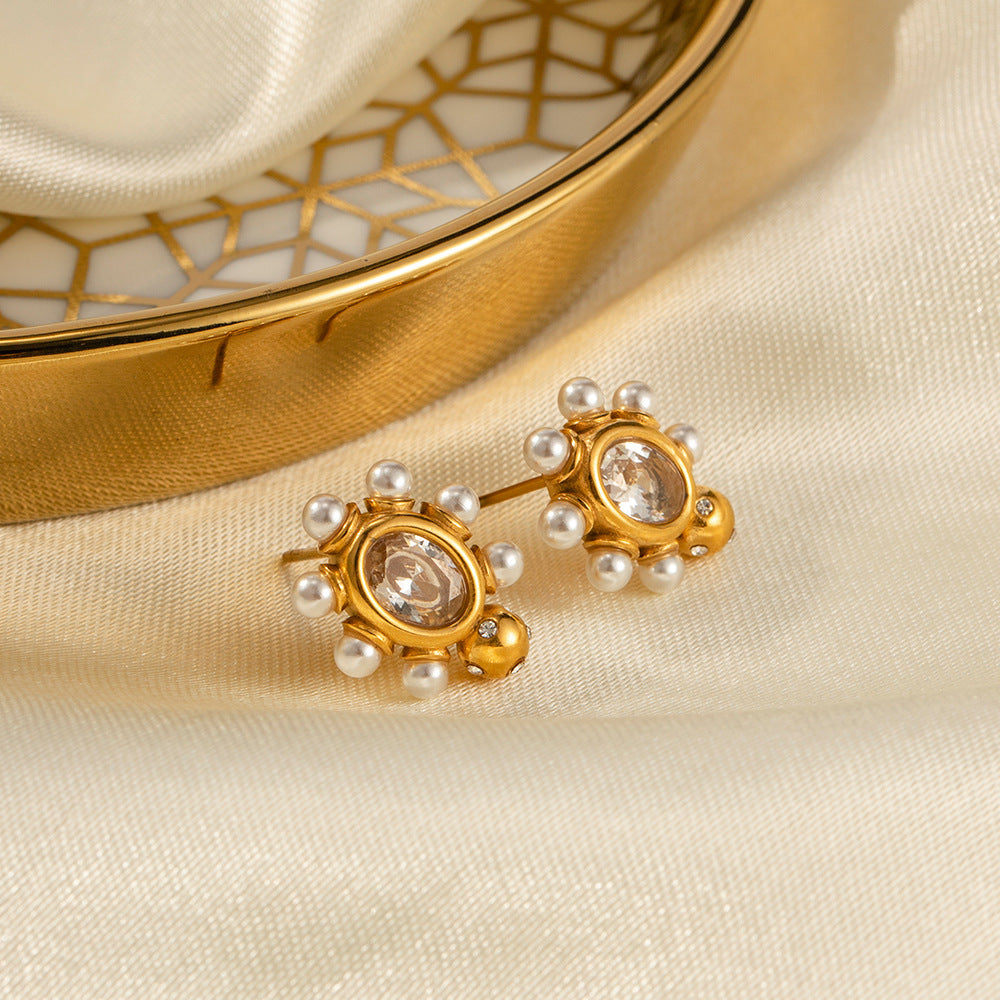 Boucles d'oreilles™ | Élégance en perles dorées
