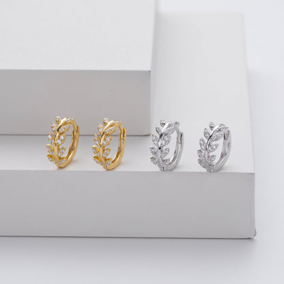 Feuilles d'Argent™ | Boucles d'oreilles créoles élégantes
