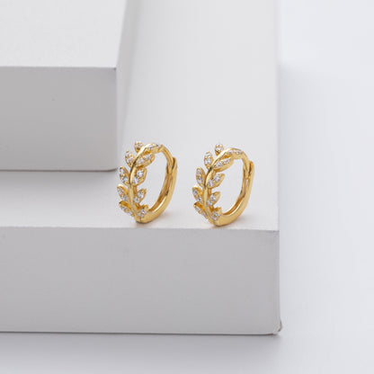 Feuilles d'Argent™ | Boucles d'oreilles créoles élégantes