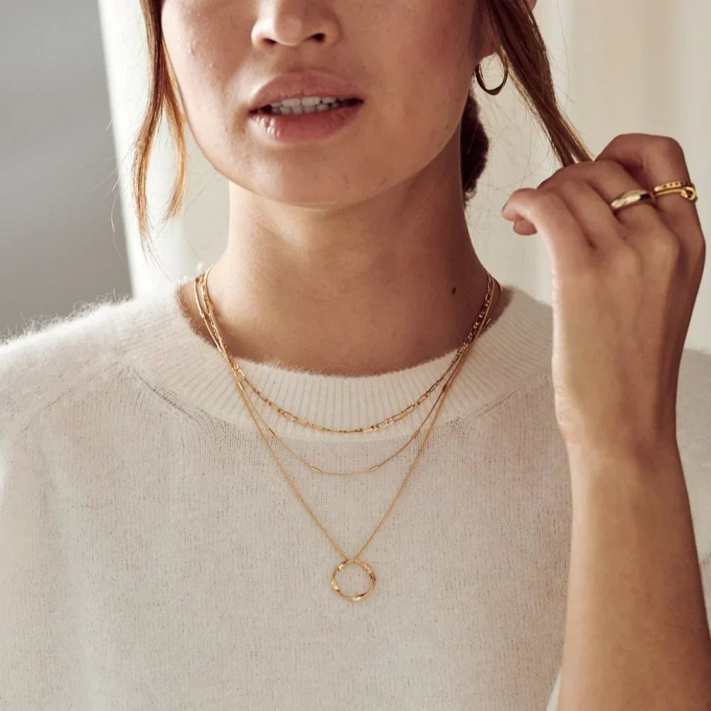 Collier Cercle Ouvert Triple Rang | Or
