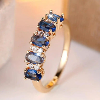 Bague Bandeau Ovales Alternés