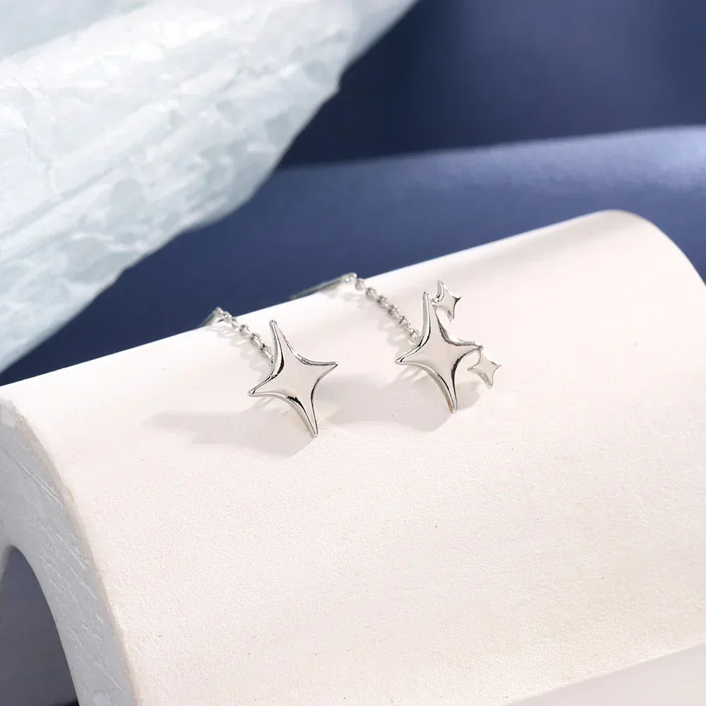 Étoiles en Argent™ | Boucles d'oreilles chaîne raffinées