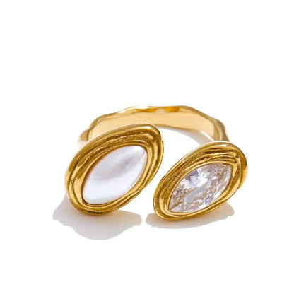 Bague Croisée Double Marquise