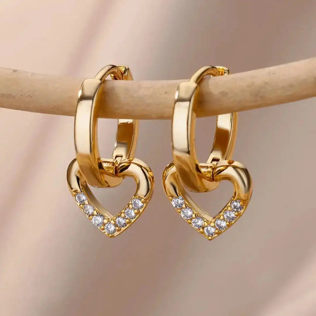 Boucles Cœur Ajouré Zircone
