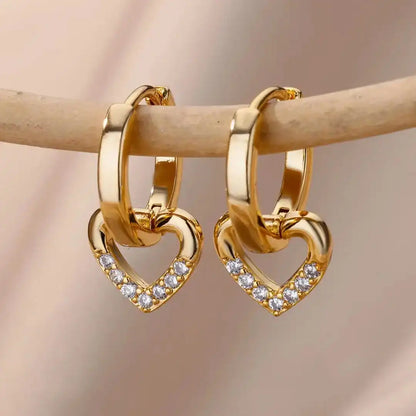 Boucles Cœur Ajouré Zircone