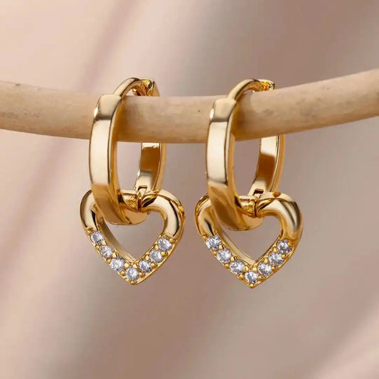 Boucles Cœur Ajouré Zircone