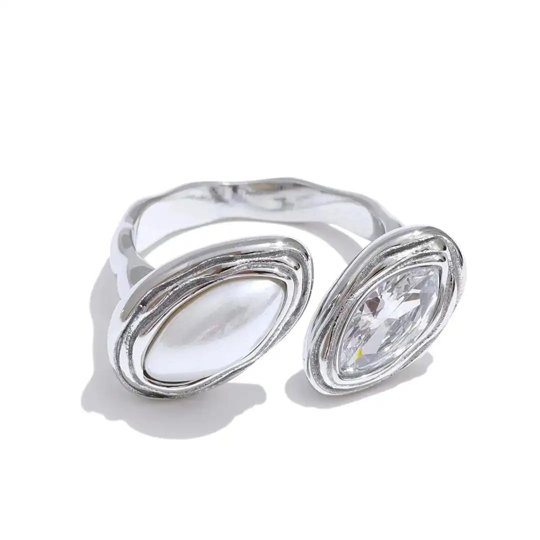 Bague Croisée Double Marquise