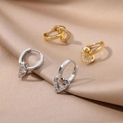 Boucles Cœur Ajouré Zircone