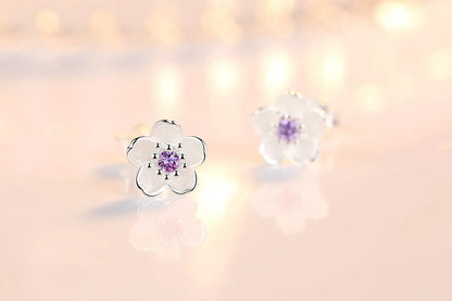 Fleur Éclat™ | Boucles d'oreilles zirconium raffinées