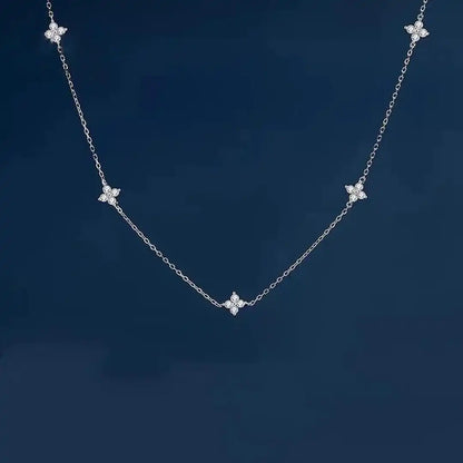 Collier Fleur Incrustée Zircone