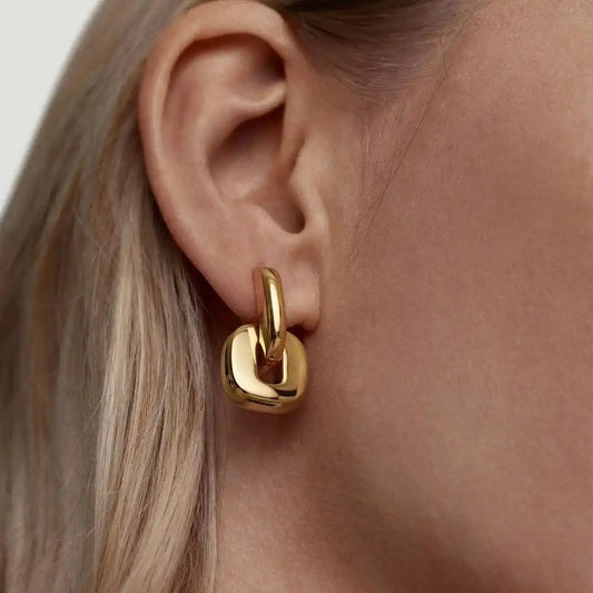 Boucles Ovales Bicolores Minimalistes
