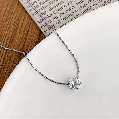 Collier Pendentif Solitaire Délicat