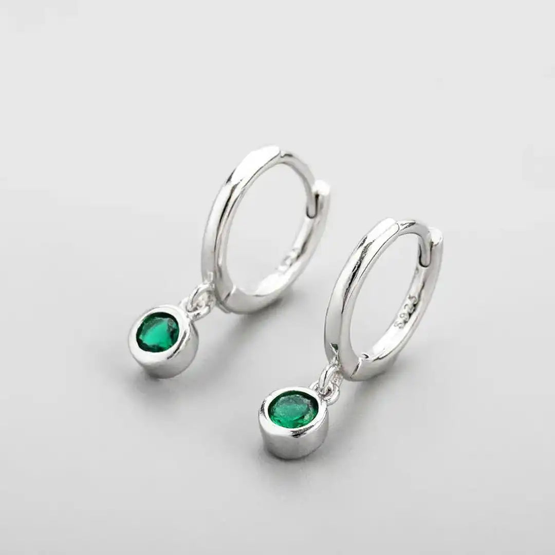Boucles Zircone Verte Scintillante