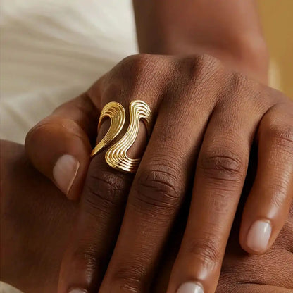 Bague Perles Dorées Exquise