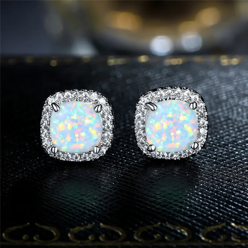 Opalescence™ | Boucles d'oreilles opale argentée