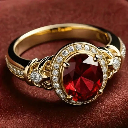 Bague Halo Rubis Nœud