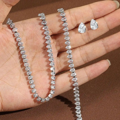 Parure de Mariée Zircone Ronde Transparente