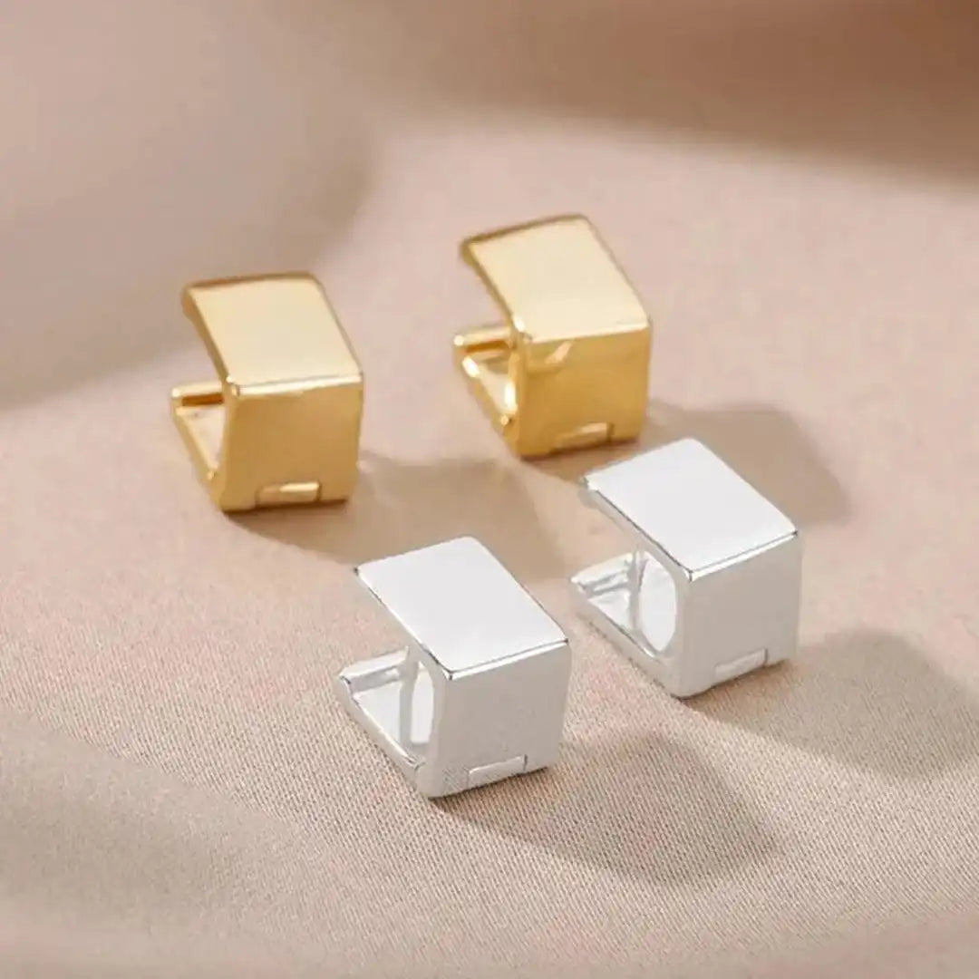 Boucles Géométriques Carrées Dorées