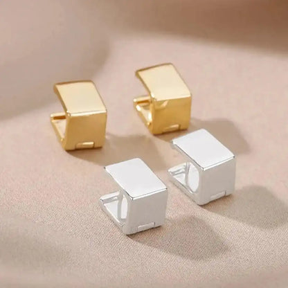 Boucles Géométriques Carrées Dorées