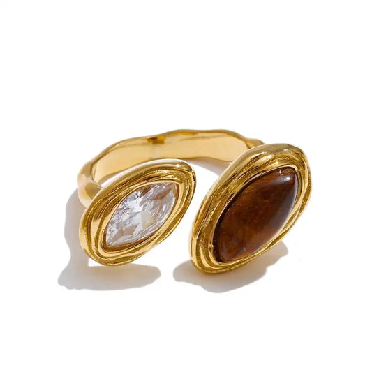 Bague Croisée Double Marquise