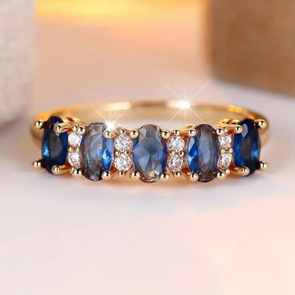 Bague Bandeau Ovales Alternés