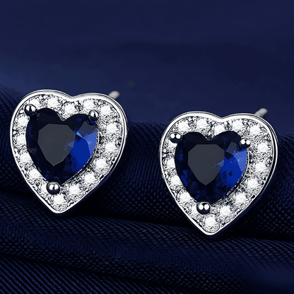 Clous d'oreilles Coeur Saphir