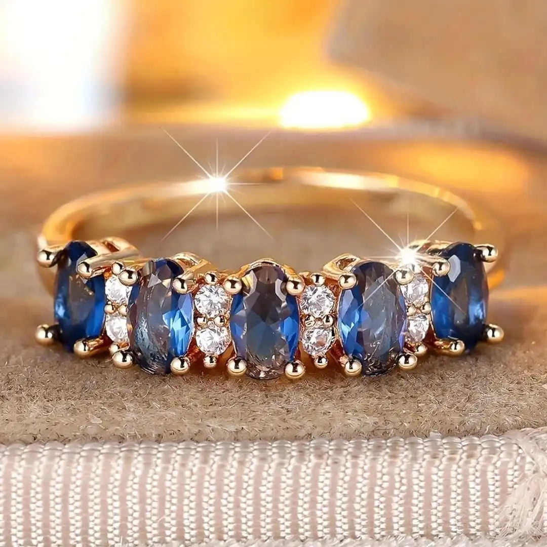 Bague Bandeau Ovales Alternés