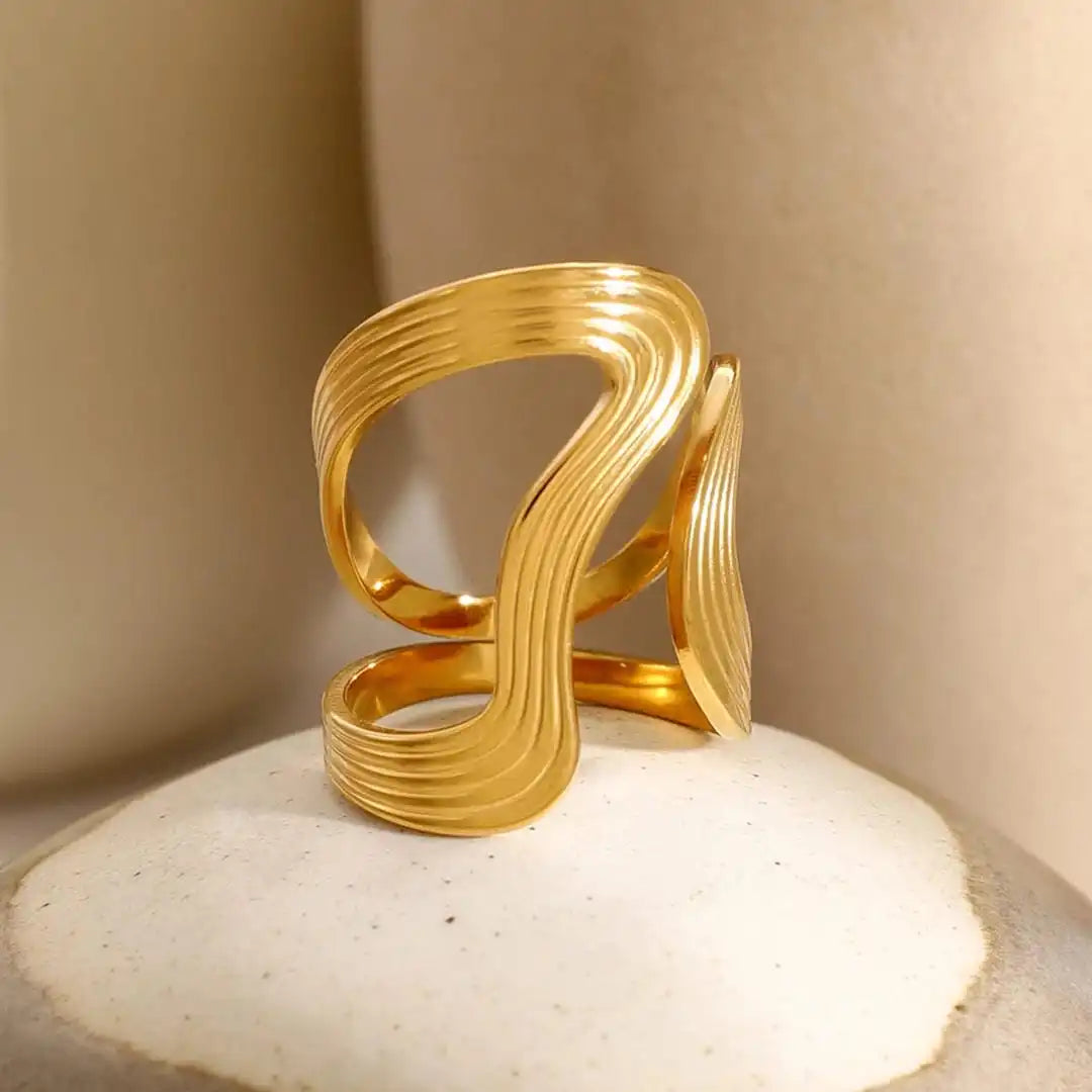 Bague Perles Dorées Exquise