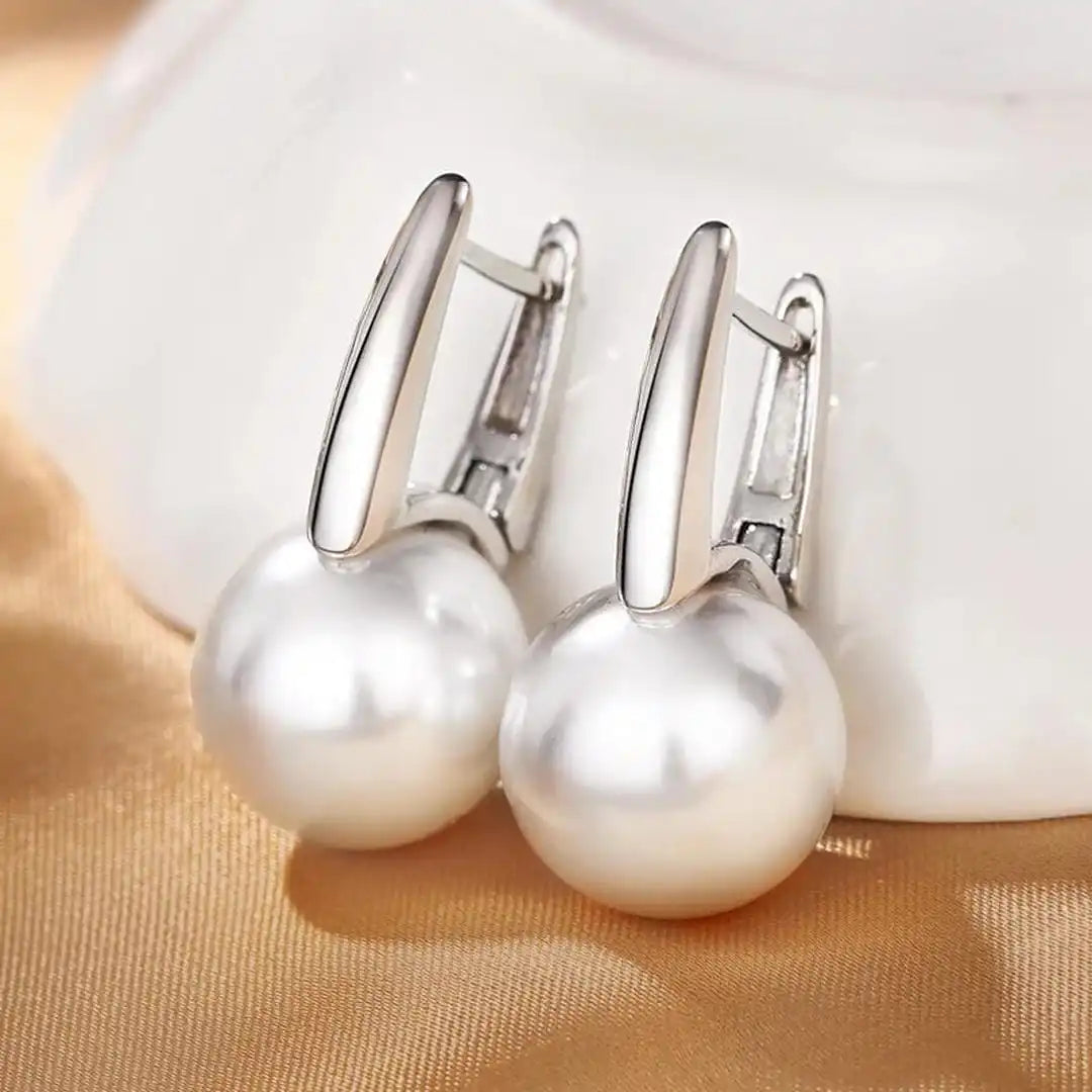 Boucles Perles Dorées Rétro