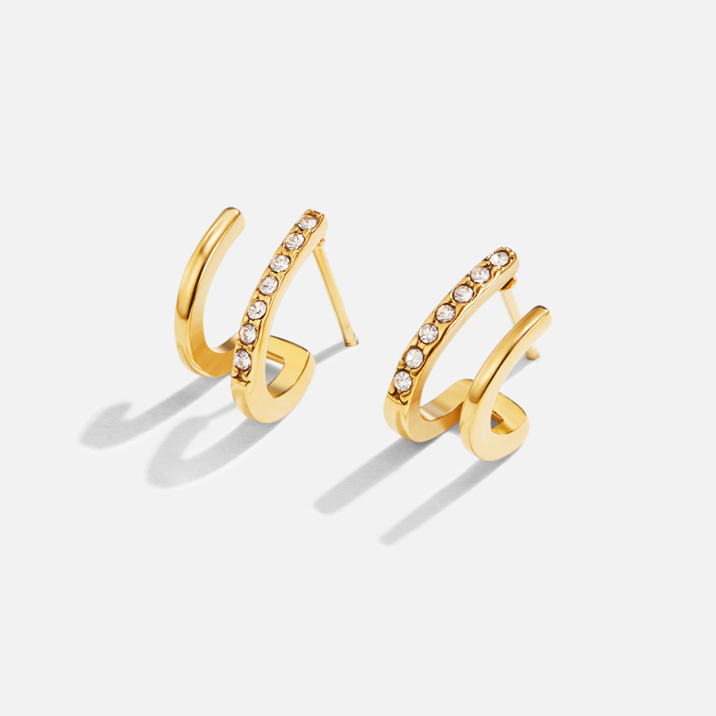 Klau – Boucles d’oreilles en cristal doré
