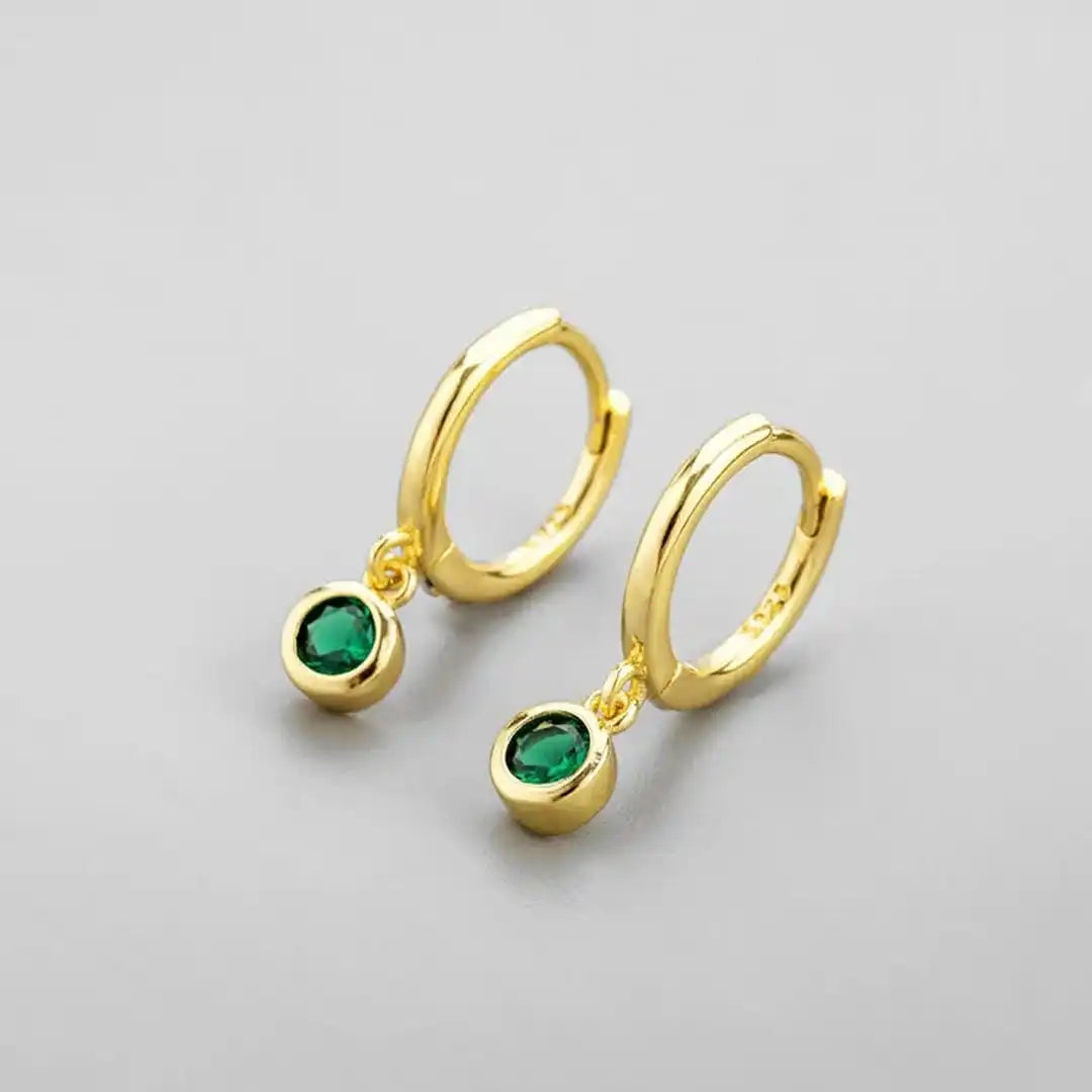 Boucles Zircone Verte Scintillante