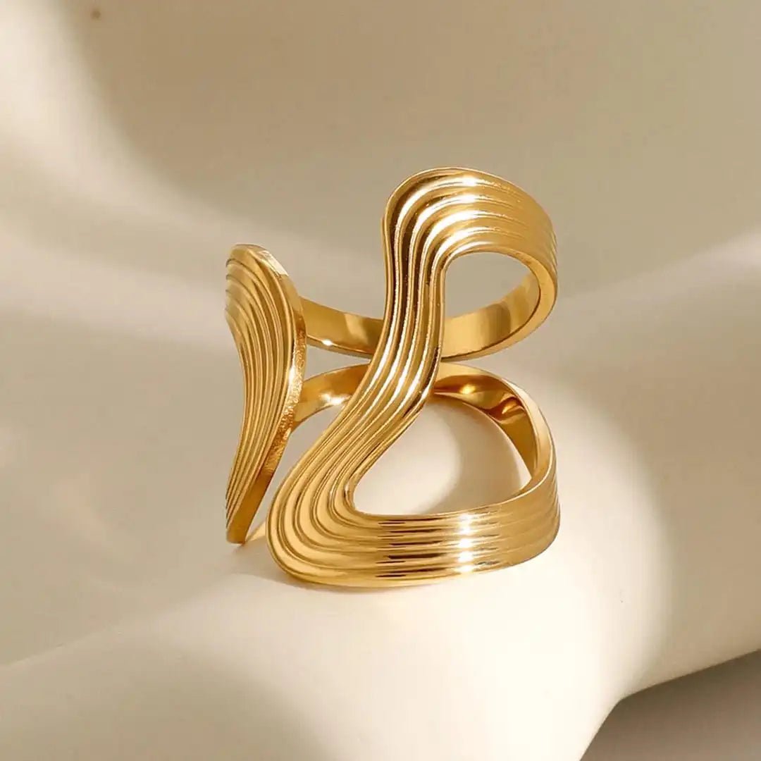 Bague Perles Dorées Exquise