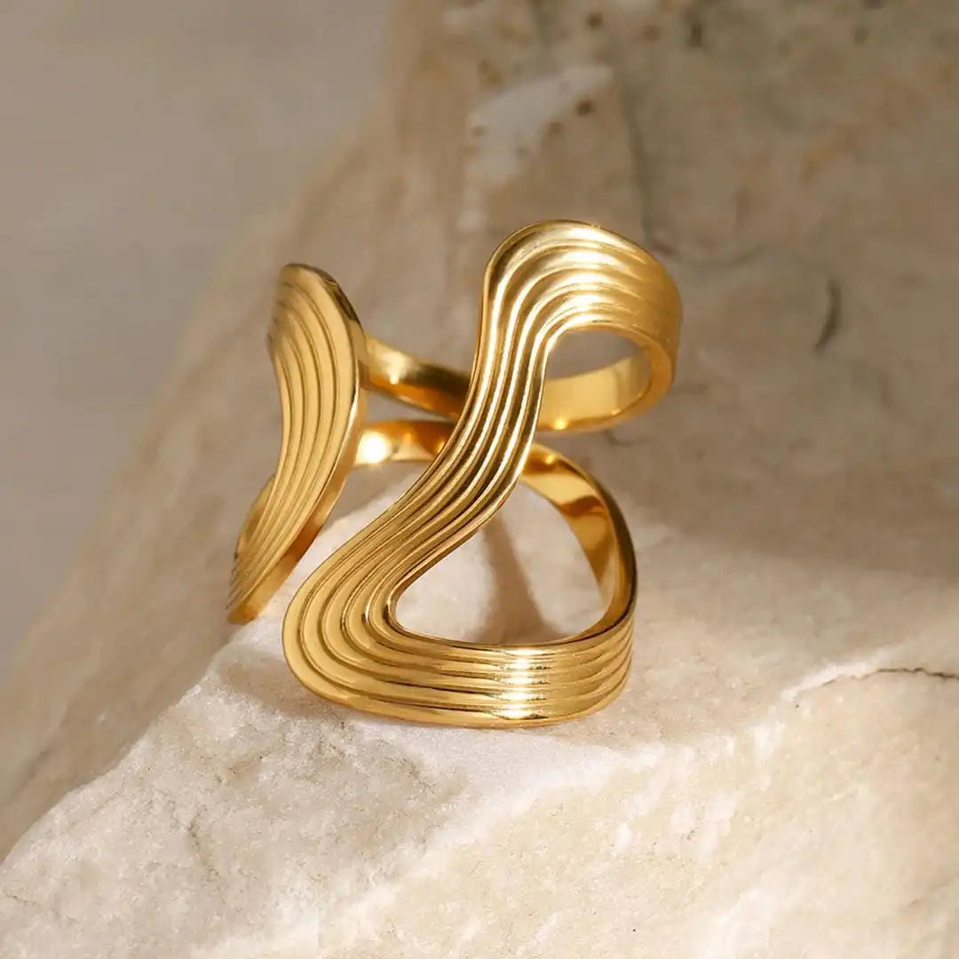 Bague Perles Dorées Exquise