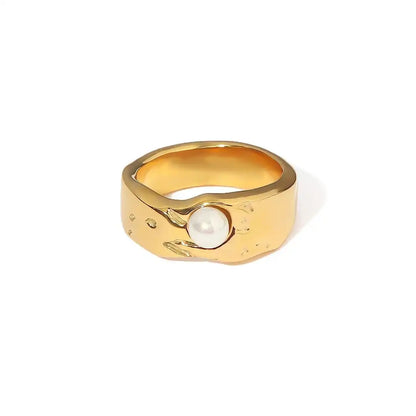 Bague Perle Dorée Rétro