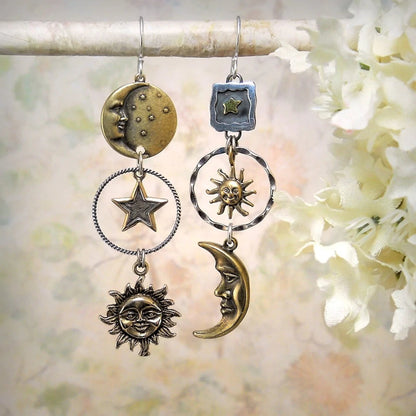 Soleil-Lune™ | Boucles d'oreilles pendantes élégantes