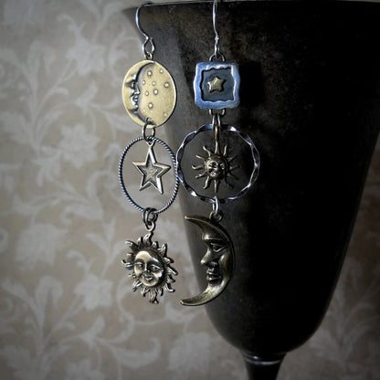 Soleil-Lune™ | Boucles d'oreilles pendantes élégantes