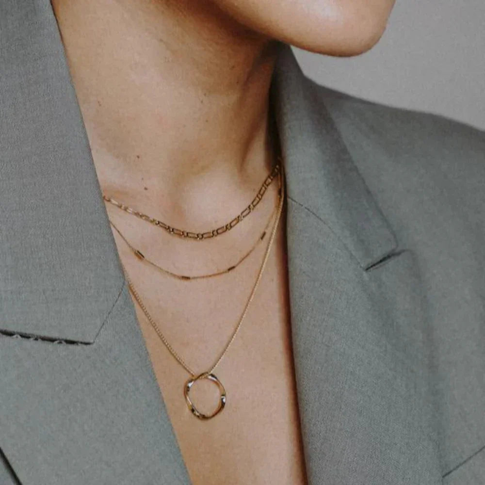Collier Cercle Ouvert Triple Rang | Or