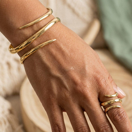 Parure Bracelet et Bague Serpent Abstrait