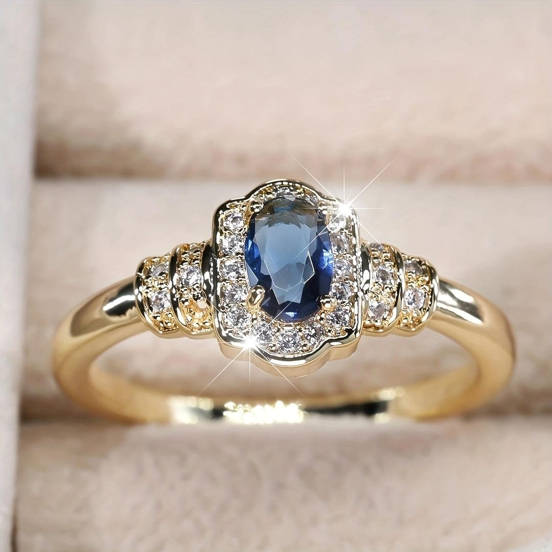 Bague Cristal Halo Saphir Heritage