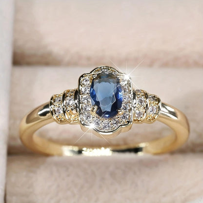 Bague Cristal Halo Saphir Heritage