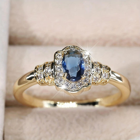 Bague Cristal Halo Saphir Heritage