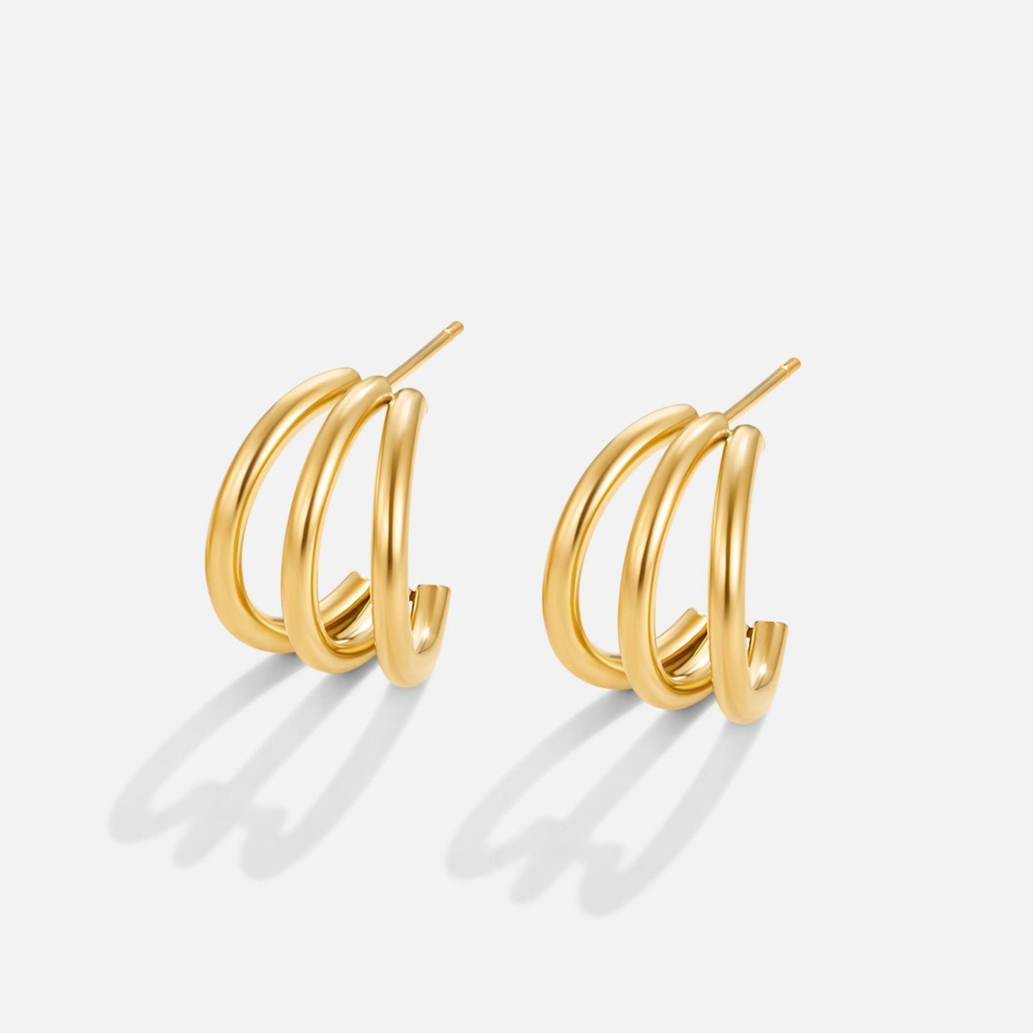Ana – Boucles d’oreilles triple or