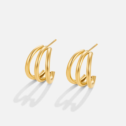 Ana – Boucles d’oreilles triple or
