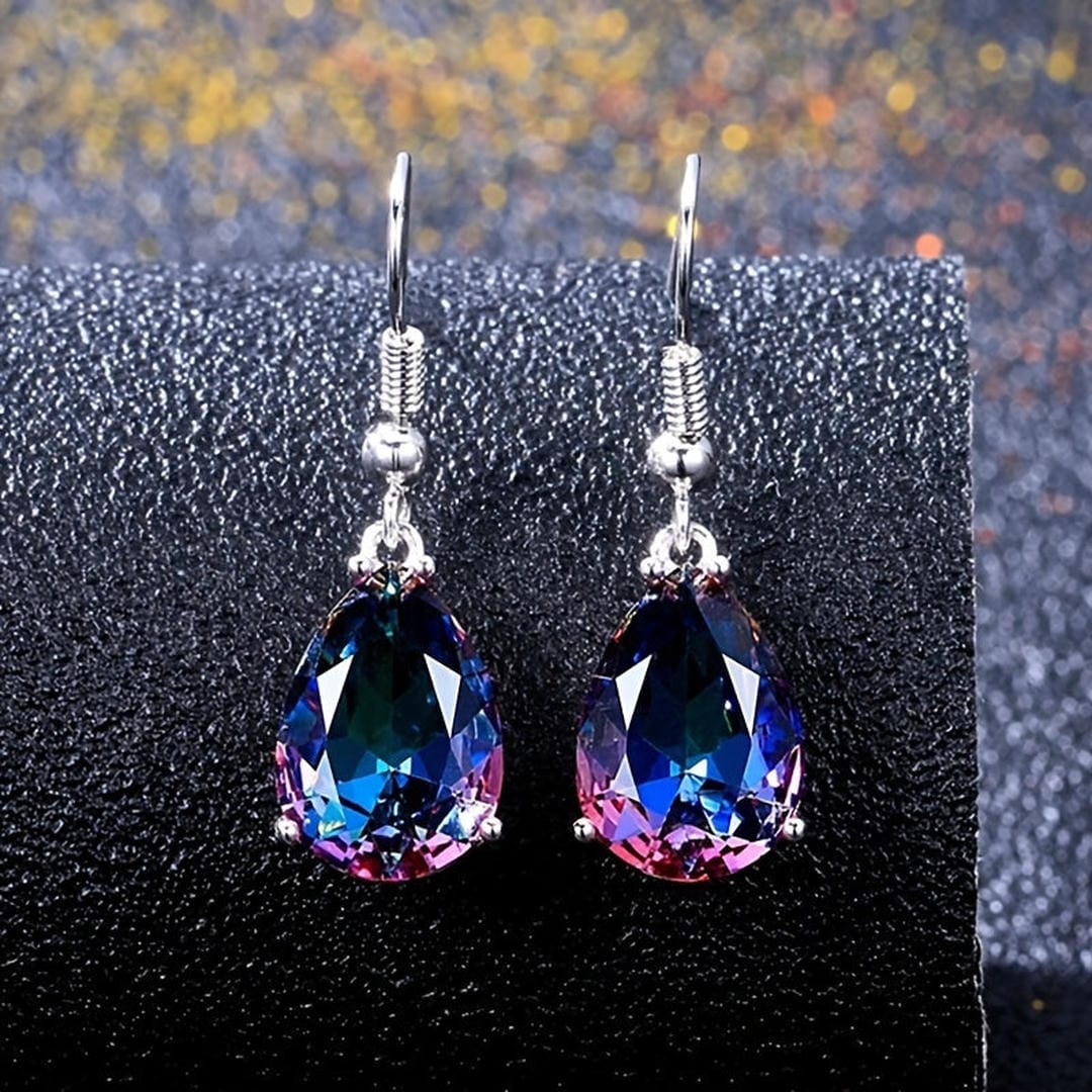 Boucles d'oreilles Elegance Arc-en-ciel Saphir
