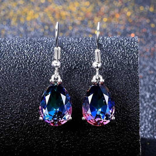 Boucles d'oreilles Elegance Arc-en-ciel Saphir