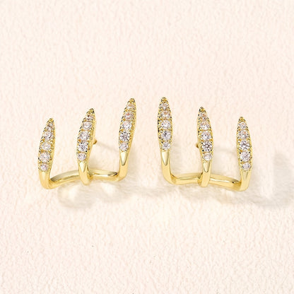 Boucles d'oreilles Élégance™ | Strass, trois griffes
